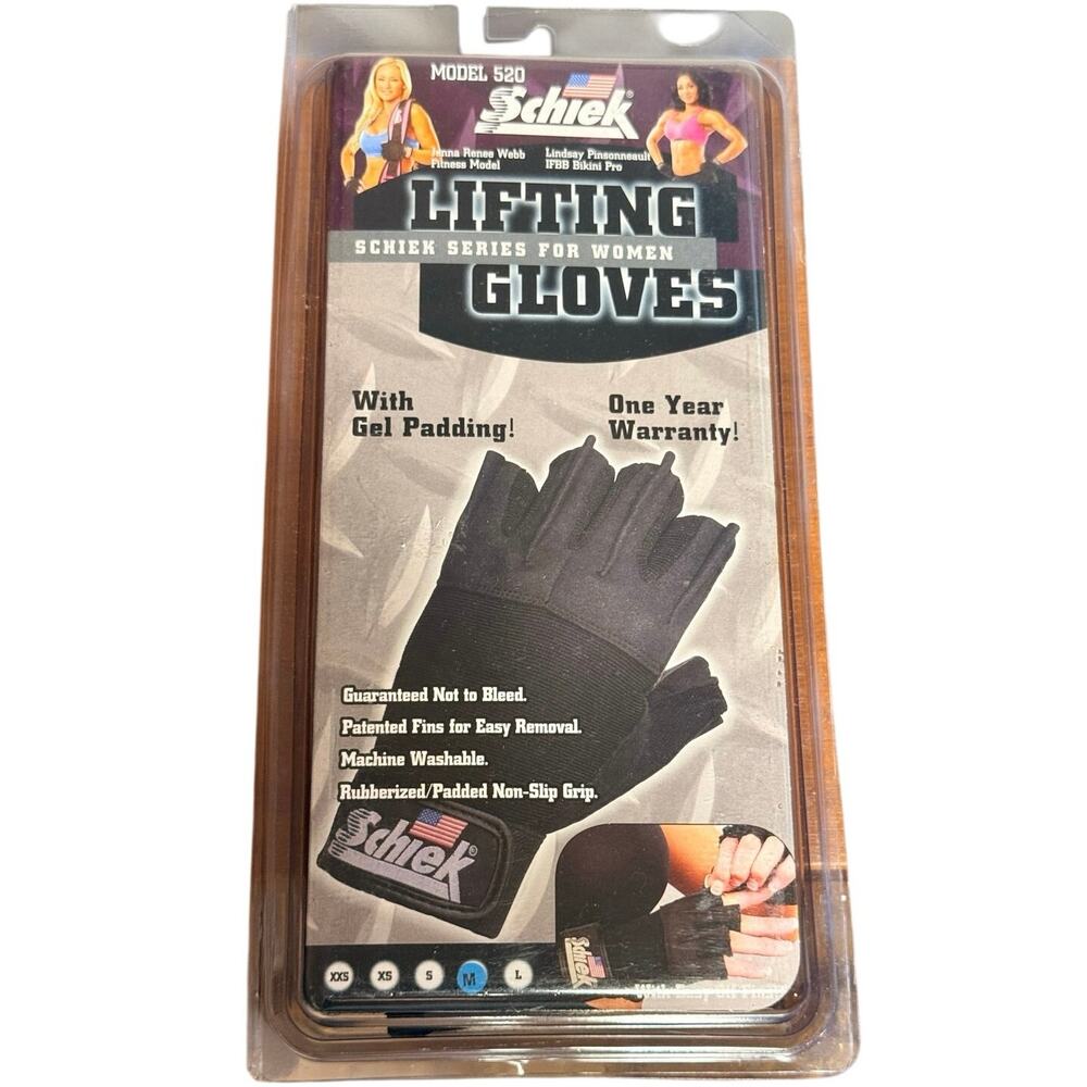 Schiek Model 520 Women's Platinum Series Weight Lifting Gloves Size M Black New